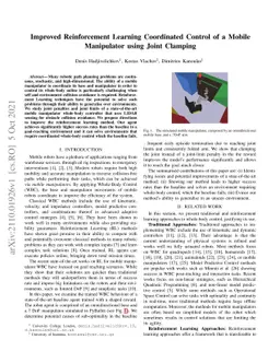 Improved Reinforcement Learning Coordinated Control of a Mobile
  Manipulator using Joint Clamping