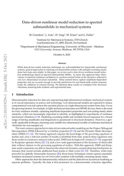 Data-driven Nonlinear Model Reduction to Spectral Submanifolds in
  Mechanical Systems