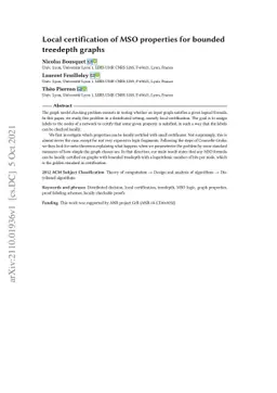 Local certification of MSO properties for bounded treedepth graphs