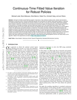 Continuous-Time Fitted Value Iteration for Robust Policies