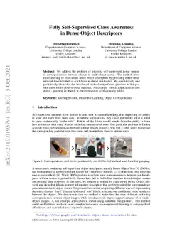 Fully Self-Supervised Class Awareness in Dense Object Descriptors