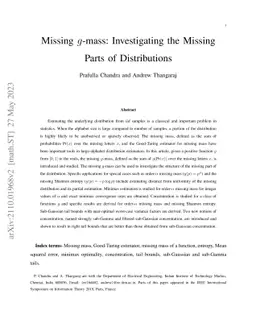 Missing $g$-mass: Investigating the Missing Parts of Distributions