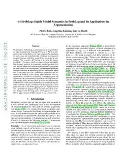 SMProbLog: Stable Model Semantics in ProbLog and its Applications in
  Argumentation