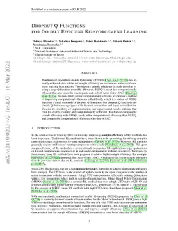 Dropout Q-Functions for Doubly Efficient Reinforcement Learning