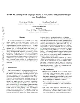FooDI-ML: a large multi-language dataset of food, drinks and groceries
  images and descriptions