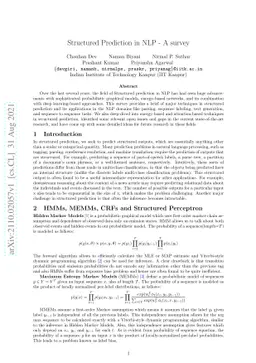 Structured Prediction in NLP -- A survey