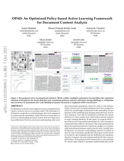 OPAD: An Optimized Policy-based Active Learning Framework for Document
  Content Analysis