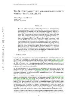 Top-N: Equivariant set and graph generation without exchangeability