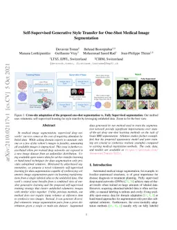 Self-Supervised Generative Style Transfer for One-Shot Medical Image
  Segmentation