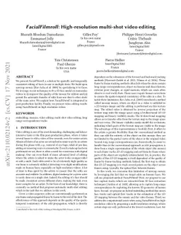 FacialFilmroll: High-resolution multi-shot video editing