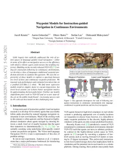 Waypoint Models for Instruction-guided Navigation in Continuous
  Environments
