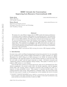 BERT Attends the Conversation: Improving Low-Resource Conversational ASR