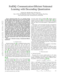 FedDQ: Communication-Efficient Federated Learning with Descending
  Quantization