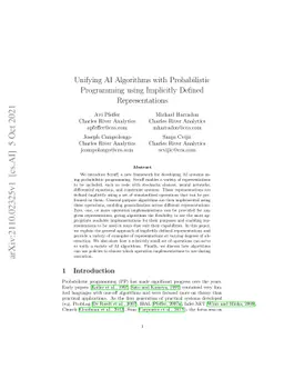 Unifying AI Algorithms with Probabilistic Programming using Implicitly
  Defined Representations