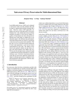 Task-aware Privacy Preservation for Multi-dimensional Data