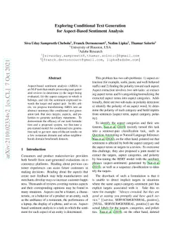 Exploring Conditional Text Generation for Aspect-Based Sentiment
  Analysis