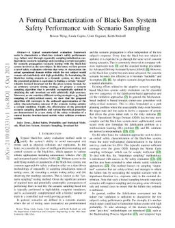 A Formal Characterization of Black-Box System Safety Performance with
  Scenario Sampling