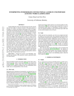 Interpreting intermediate convolutional layers in unsupervised acoustic
  word classification