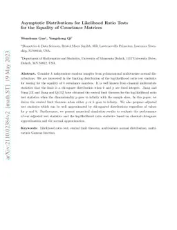 Asymptotic Distributions for Likelihood Ratio Tests for the Equality of
  Covariance Matrices