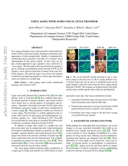 Voice Aging with Audio-Visual Style Transfer