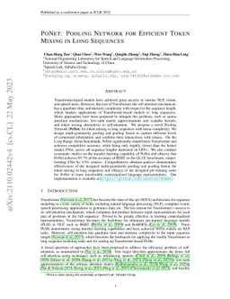 PoNet: Pooling Network for Efficient Token Mixing in Long Sequences