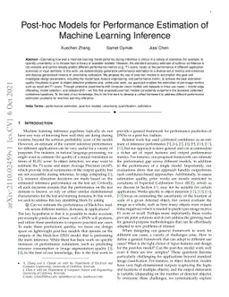 Post-hoc Models for Performance Estimation of Machine Learning Inference