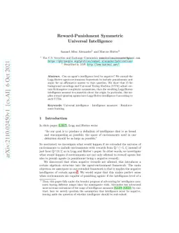 Reward-Punishment Symmetric Universal Intelligence