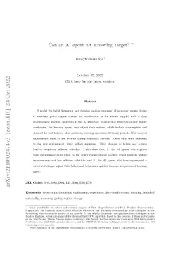 Can an AI agent hit a moving target?