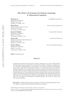 The Power of Contrast for Feature Learning: A Theoretical Analysis
