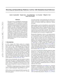 Detecting and Quantifying Malicious Activity with Simulation-based
  Inference