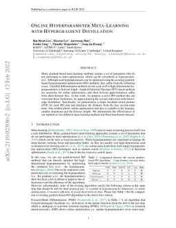 Online Hyperparameter Meta-Learning with Hypergradient Distillation