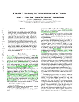 KNN-BERT: Fine-Tuning Pre-Trained Models with KNN Classifier
