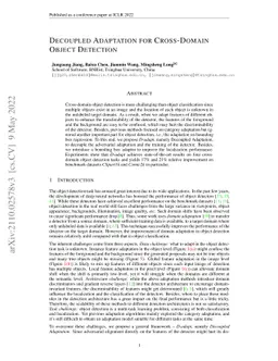 Decoupled Adaptation for Cross-Domain Object Detection