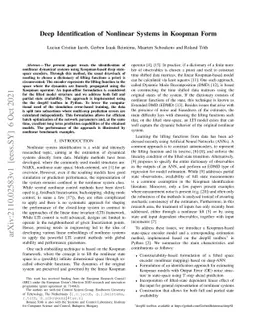 Deep Identification of Nonlinear Systems in Koopman Form