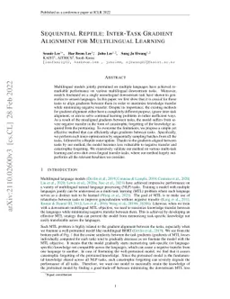 Sequential Reptile: Inter-Task Gradient Alignment for Multilingual
  Learning