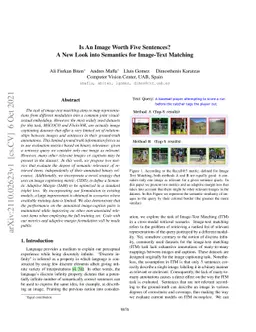 Is An Image Worth Five Sentences? A New Look into Semantics for
  Image-Text Matching