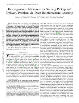 Heterogeneous Attentions for Solving Pickup and Delivery Problem via
  Deep Reinforcement Learning