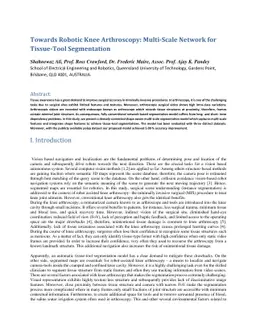 Towards Robotic Knee Arthroscopy: Multi-Scale Network for Tissue-Tool
  Segmentation
