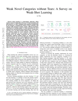 Weak Novel Categories without Tears: A Survey on Weak-Shot Learning