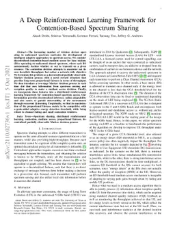 A Deep Reinforcement Learning Framework for Contention-Based Spectrum
  Sharing