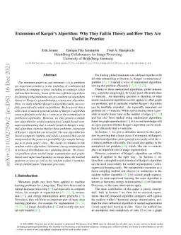 Extensions of Karger's Algorithm: Why They Fail in Theory and How They
  Are Useful in Practice