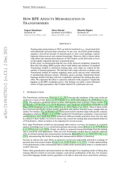 How BPE Affects Memorization in Transformers