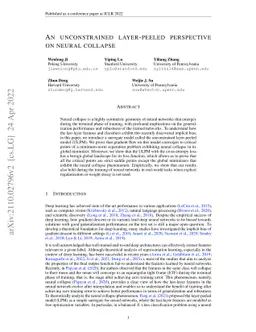 An Unconstrained Layer-Peeled Perspective on Neural Collapse