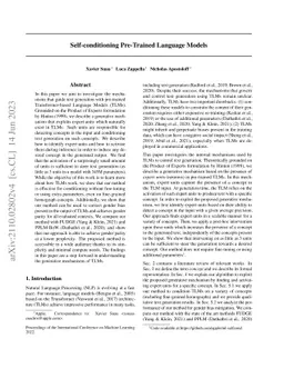 Self-conditioning pre-trained language models