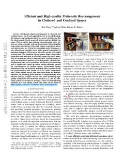 Efficient and High-quality Prehensile Rearrangement in Cluttered and
  Confined Spaces