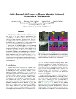 Shallow Features Guide Unsupervised Domain Adaptation for Semantic
  Segmentation at Class Boundaries
