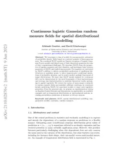 Continuous logistic Gaussian random measure fields for spatial
  distributional modelling