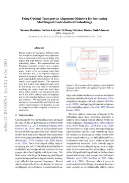 Using Optimal Transport as Alignment Objective for fine-tuning
  Multilingual Contextualized Embeddings