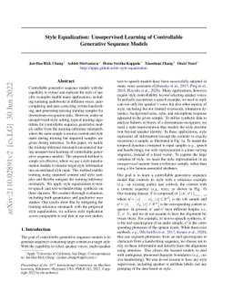 Style Equalization: Unsupervised Learning of Controllable Generative
  Sequence Models