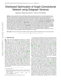 Distributed Optimization of Graph Convolutional Network using Subgraph
  Variance